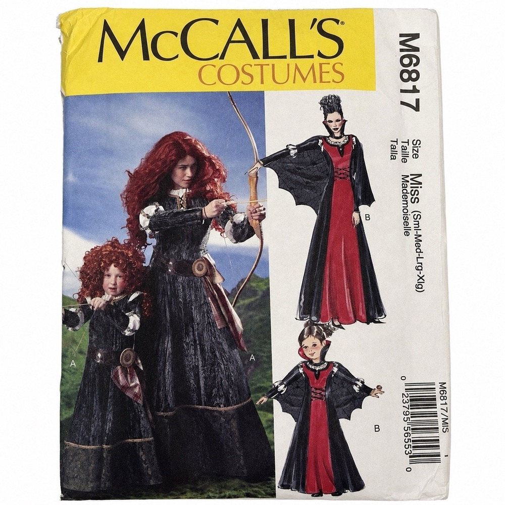 McCalls M6817 Pattern Miss Brave Vampire Medieval Dress Costume S-XL Gothic NEW